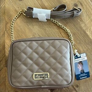 Itzy Ritzy Taupe Quilted Crossbody Baby Bag